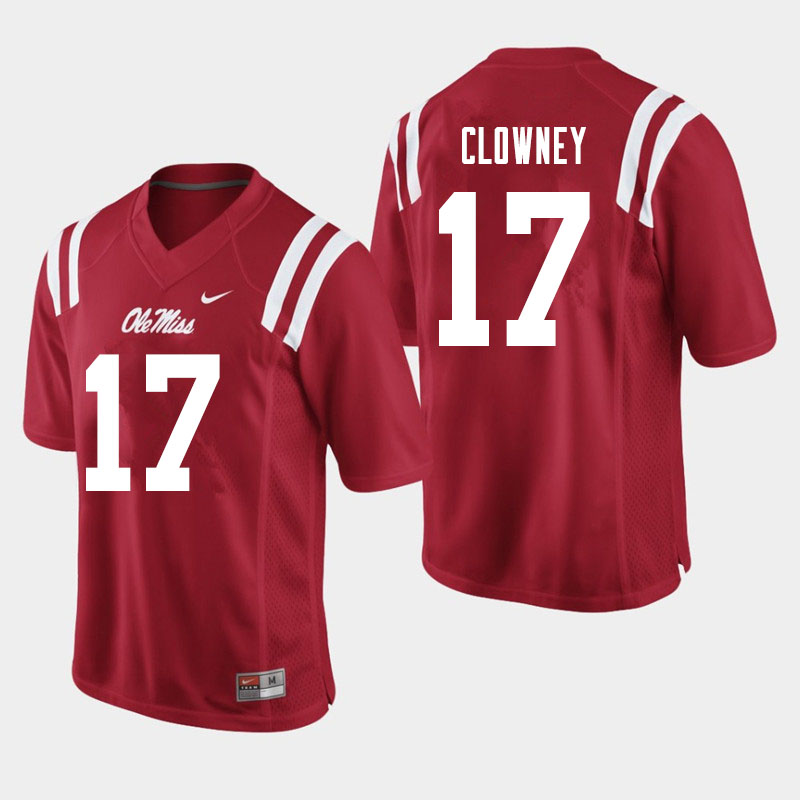 Men #17 Demon Clowney Ole Miss Rebels College Football Jerseys Sale-Red - Click Image to Close